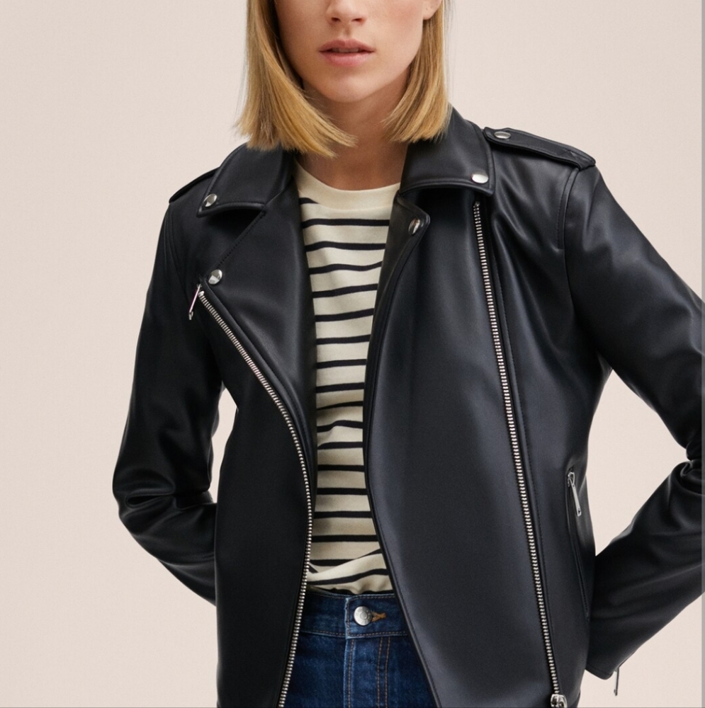 Leather effect biker jacket- Xxs But Fits Like Xs